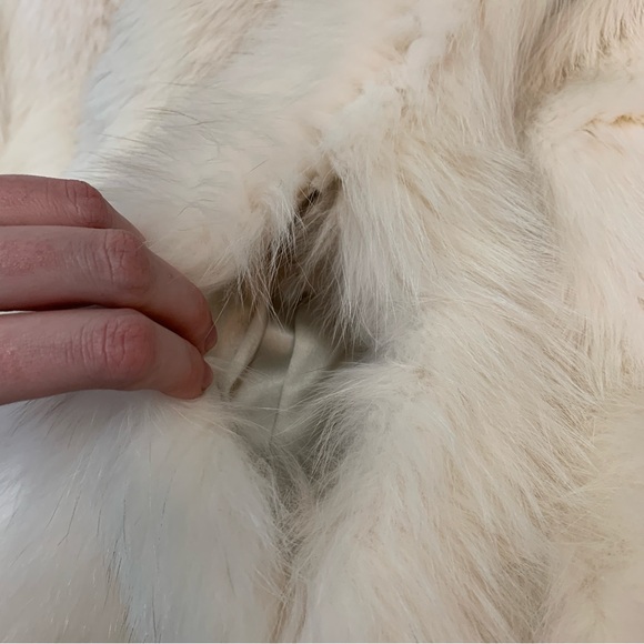 Genuine Fox Fur Open Front Collared Jacket With Pockets - Picture 13 of 14